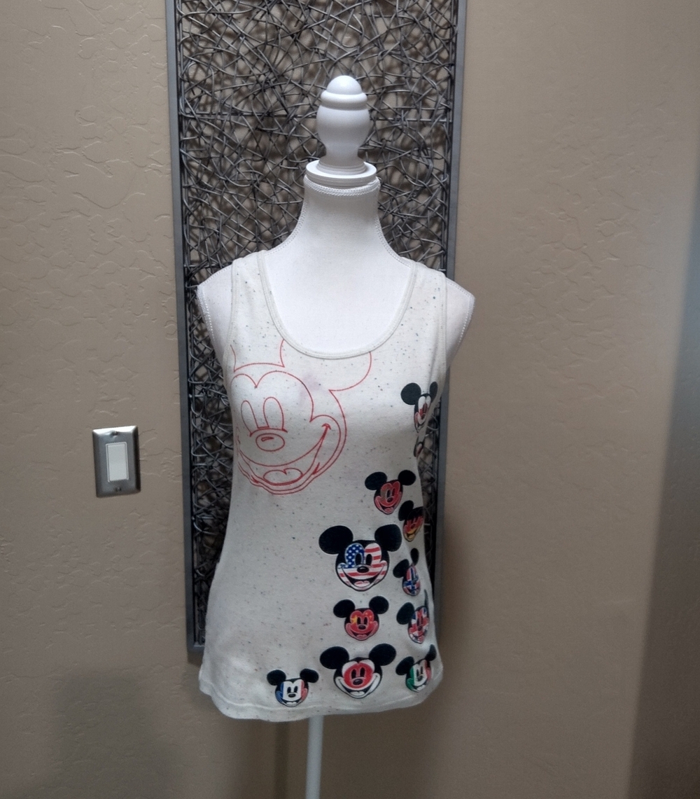 Walt Disney World Multi National Mickey Faces Graphic Epcot Women's Tank Top